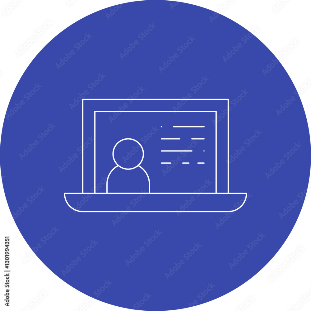 Online Lecturer icon single vector illustration Online Lecturer icon single vector illustration