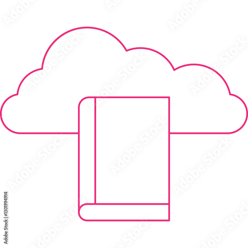 Cloud Library icon single vector illustration