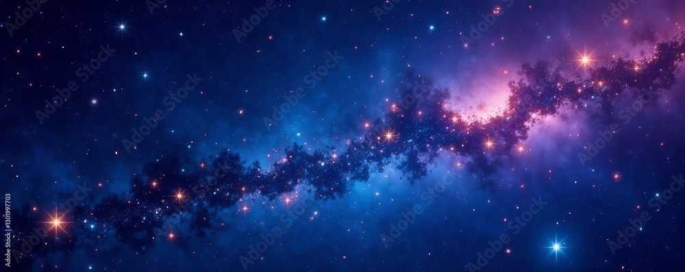 Obraz premium Whimsical starry sky pattern for design projects, stars, digital