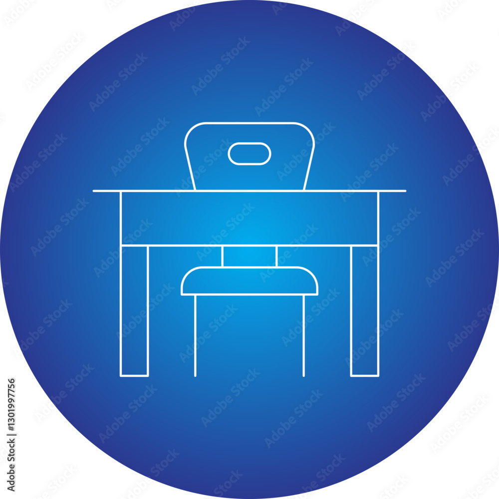 Student Desk icon single vector illustration Student Desk icon single vector illustration