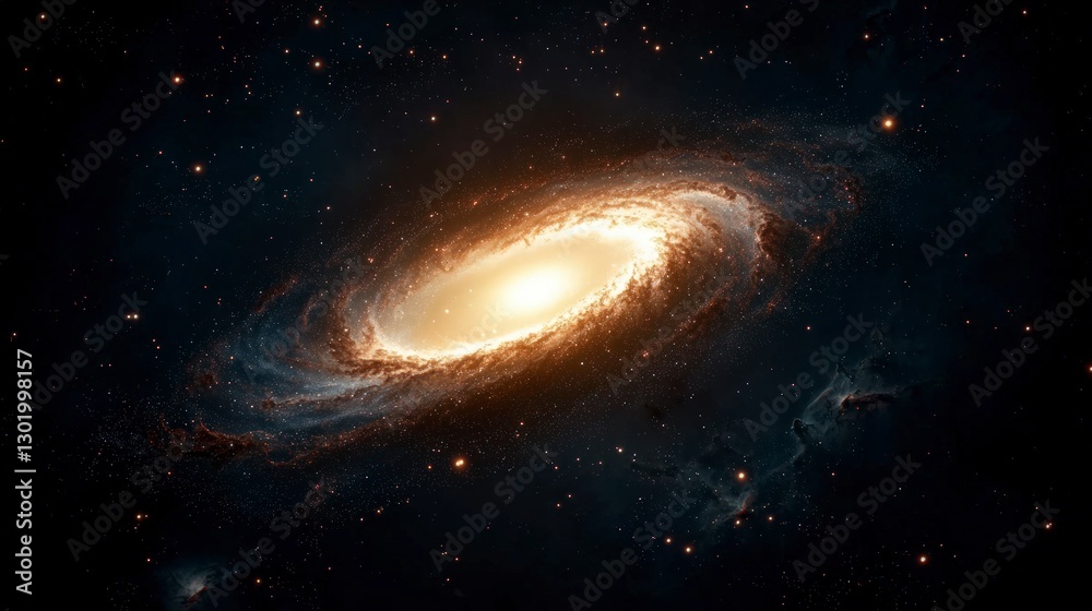 Fototapeta premium Stunning Spiral Galaxy Cosmic Nebula Stars Space Background