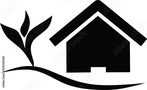 Home field environtment social esg black vector icon