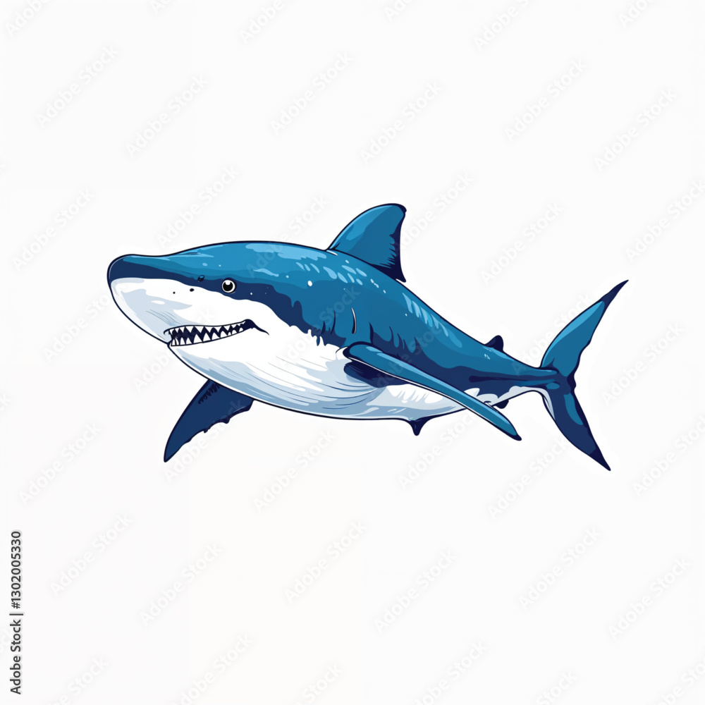 Obraz premium blue shark isolated on white