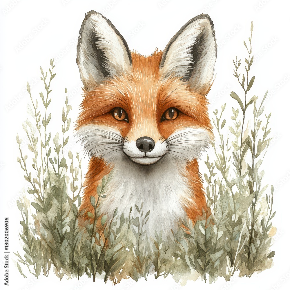 Obraz premium Portrait Of A Red Fox In A Meadow