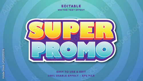 super promo editable text effect with modern and simple style
