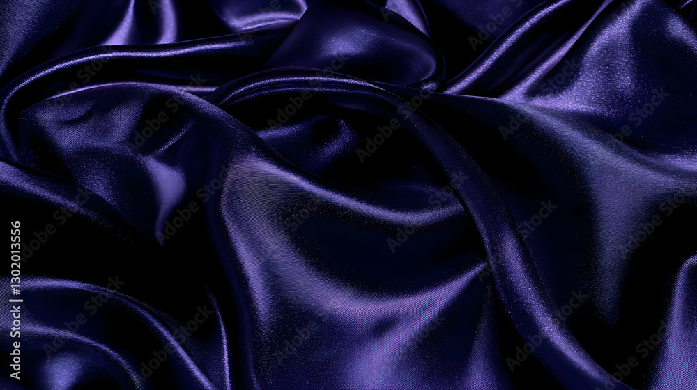 Deep blue silk fabric texture Deep blue silk fabric texture