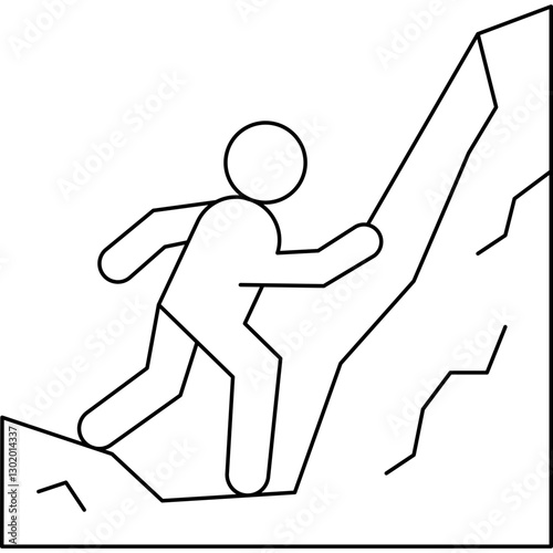 Mountain Climbing icon single vector illustration
