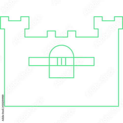 Castle I icon single vector illustration