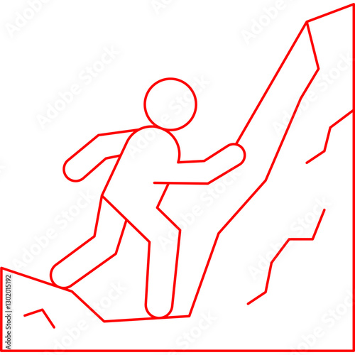 Mountain Climbing icon single vector illustration