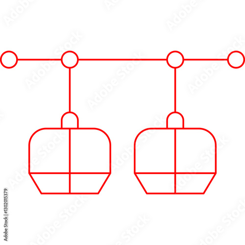 Cable Car Ride icon single vector illustration