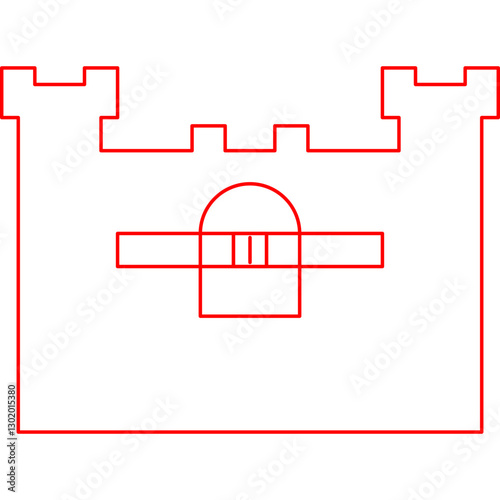 Castle I icon single vector illustration