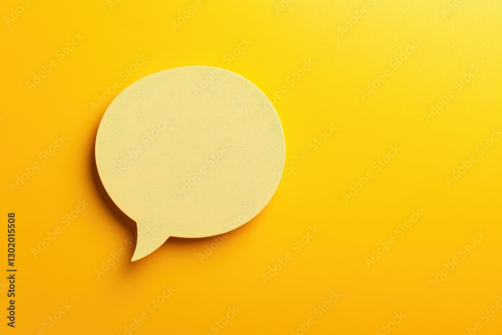 A single yellow speech bubble on a vibrant yellow background A single yellow speech bubble on a vibrant yellow background