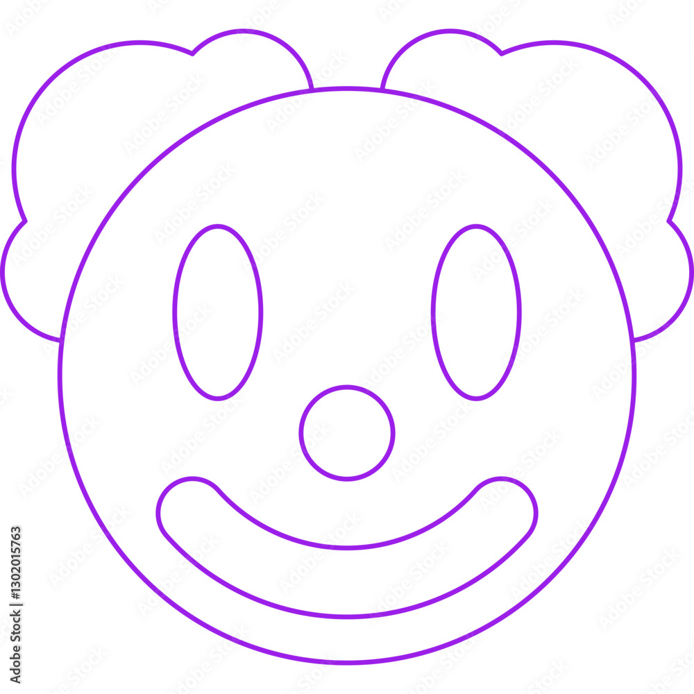 Clown Face icon single vector illustration Clown Face icon single vector illustration