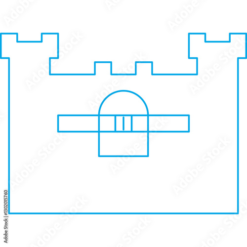 Castle I icon single vector illustration