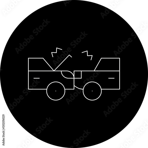 Crashing Cars icon single vector illustration