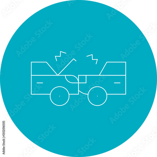 Crashing Cars icon single vector illustration