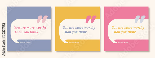 Minimalist Speech Bubble Quote Template – Aesthetic Pastel Style for Social Media, Motivational Typography, and Posters. Pink, Purple, Blue.