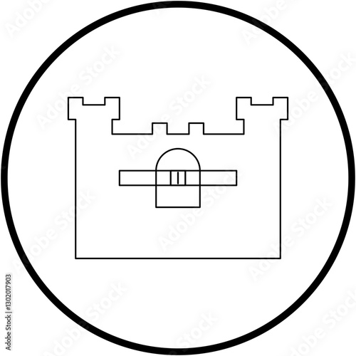 Castle I icon single vector illustration