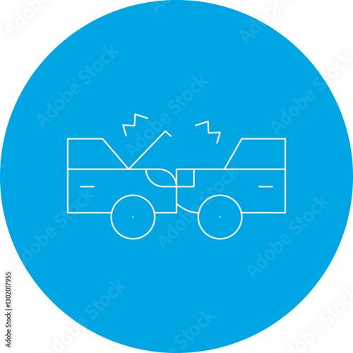Crashing Cars icon single vector illustration