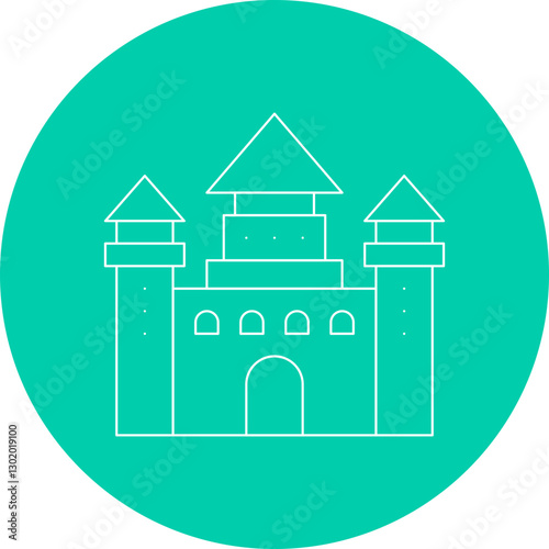 Castle II icon single vector illustration