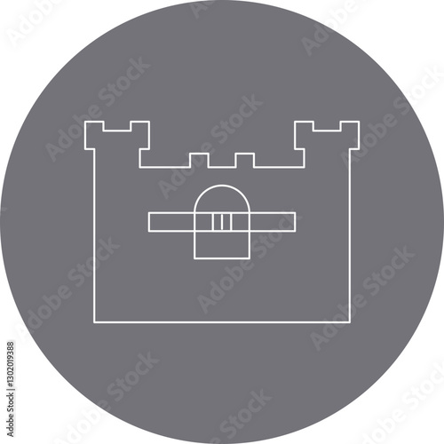 Castle I icon single vector illustration