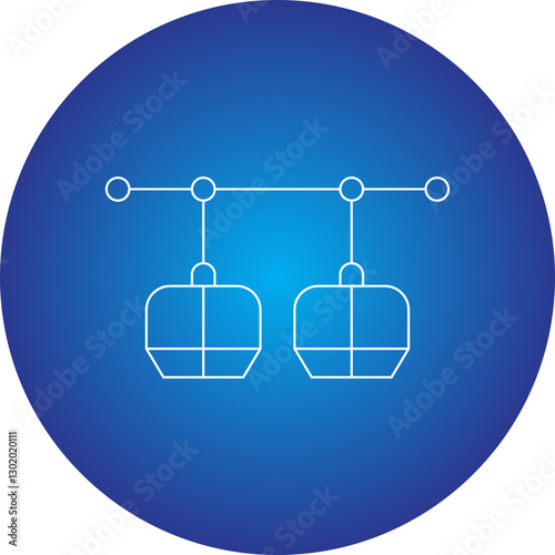 Cable Car Ride icon single vector illustration