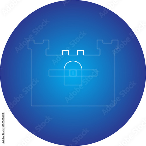 Castle I icon single vector illustration