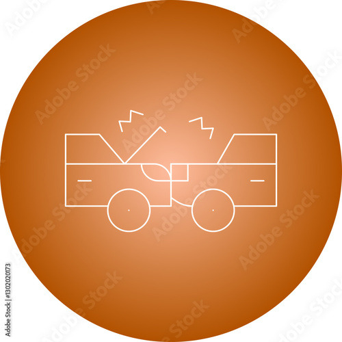 Crashing Cars icon single vector illustration