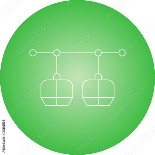 Cable Car Ride icon single vector illustration