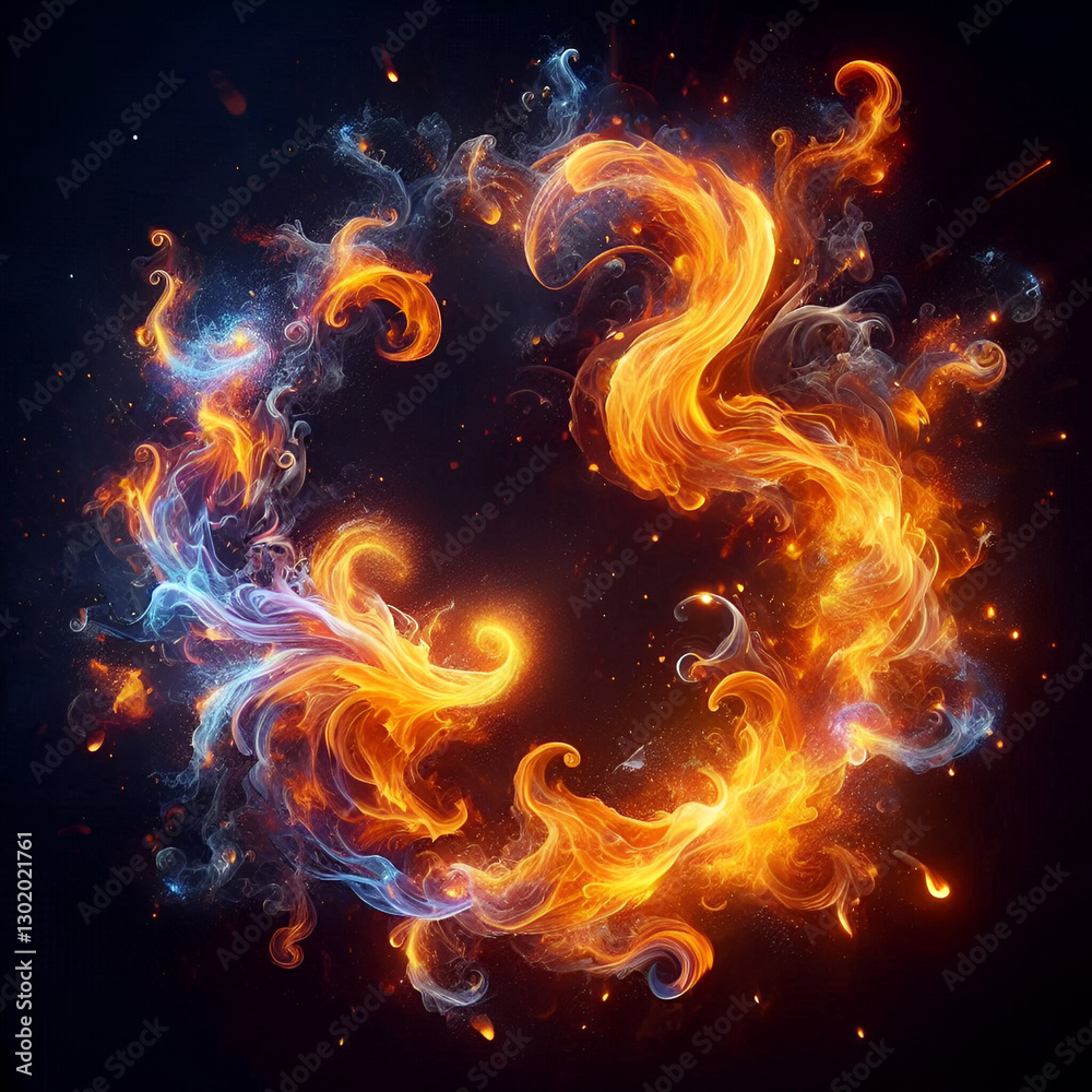 Fire flames in various shapes and sizes. Fire flames in various shapes and sizes.