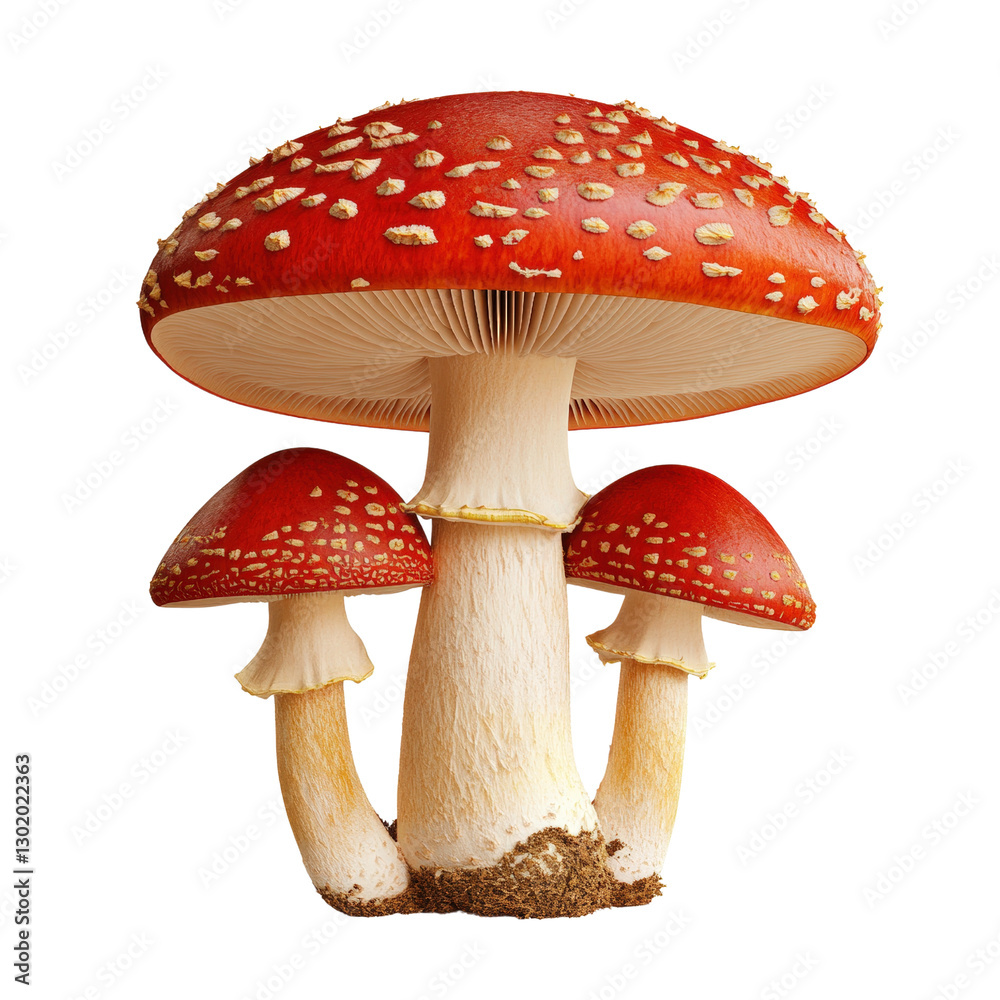 Obraz premium Unique mushroom species isolated against a black background highlighting its intricate details and textures isolated on transparent background..