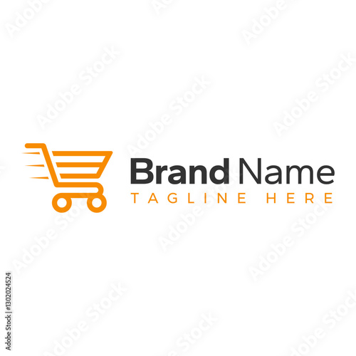 logo design for fast shopping, trolley, market