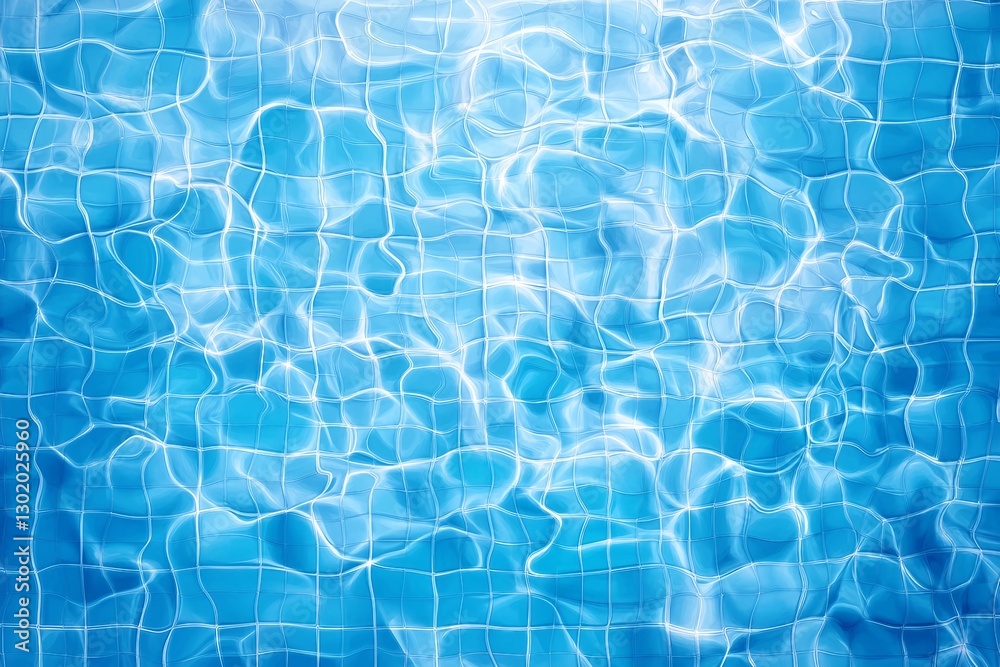 Obraz premium Swimming pool bottom caustics ripple and flow with waves background. Summer background. Texture of water surface. Overhead view. Vector illustration background