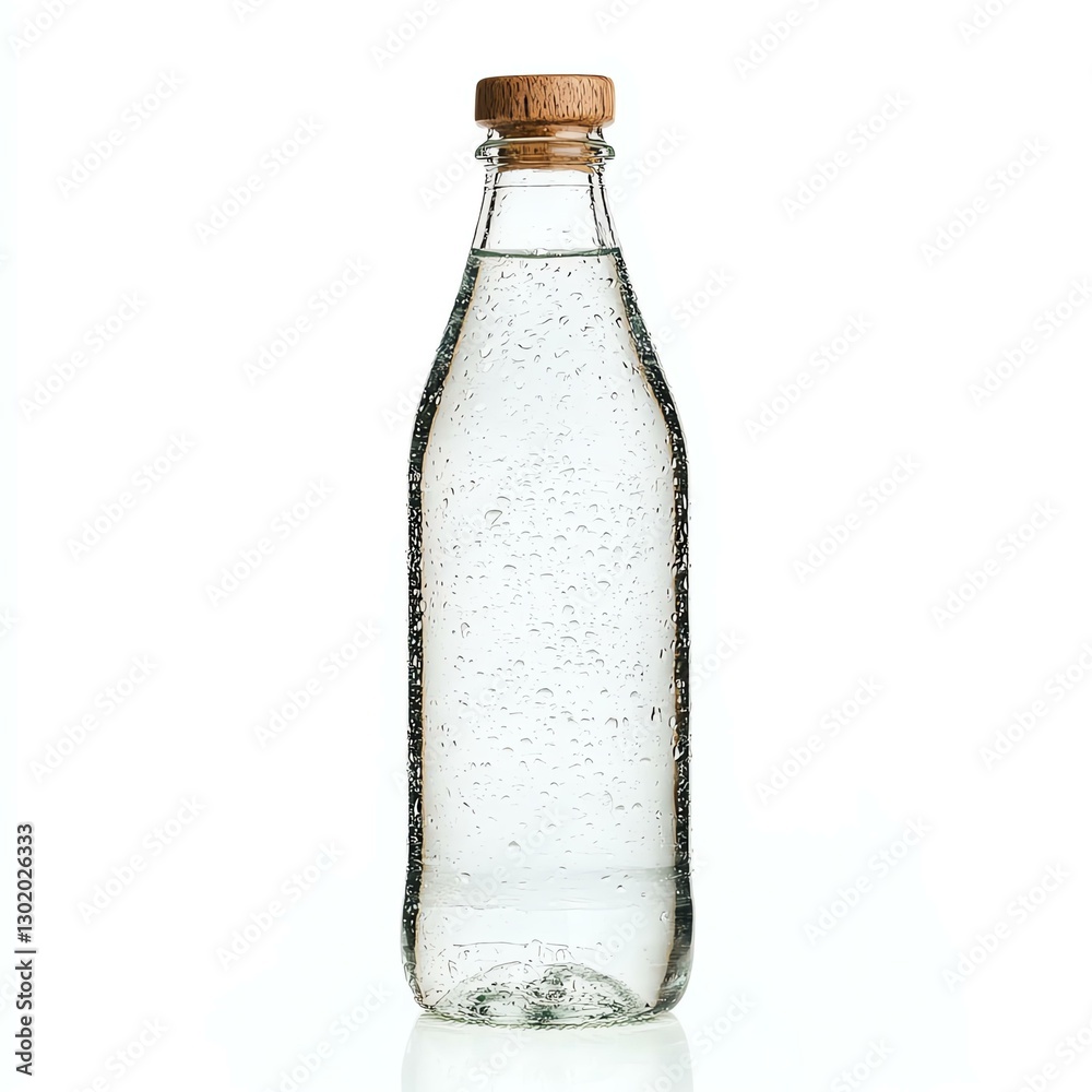 Isolated on white – Clear bottle filled with sparkling water. Isolated on white – Clear bottle filled with sparkling water.