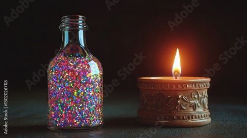 candle in glass