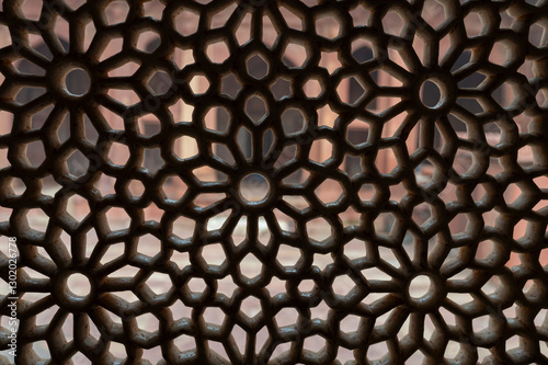 Agra , India - 2 January 2025 Hand carved white marble lattice window of the Tomb of Sheikh Salim Chishtiat Fatehpur Sikri in Agra  Uttar Pradesh  India Asia, South Asia photo