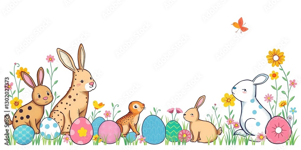 Joyous Easter Animals in a Whimsical Doodle Art Extravaganza Joyous Easter Animals in a Whimsical Doodle Art Extravaganza
