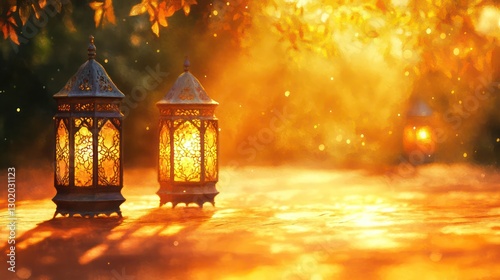 christmas lantern in the snow