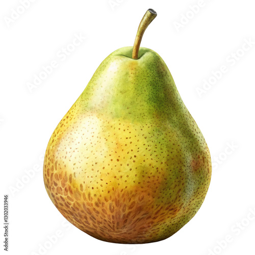 Green Pear with a Speckled Skin and Fresh Natural Look