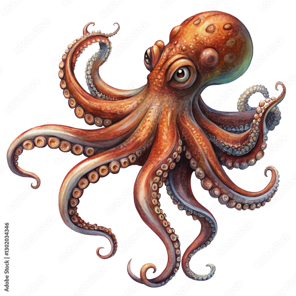 custom made wallpaper toronto digitalRealistic Octopus with Detailed Tentacles and Lifelike Colors