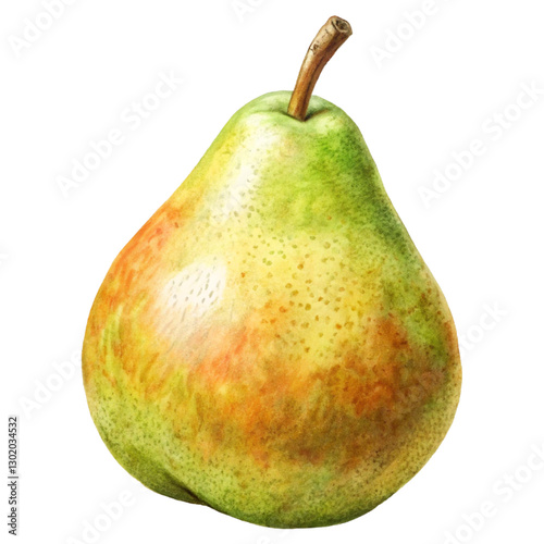 Ripe Yellow Pear with a Natural Gradient and Fresh Appearance