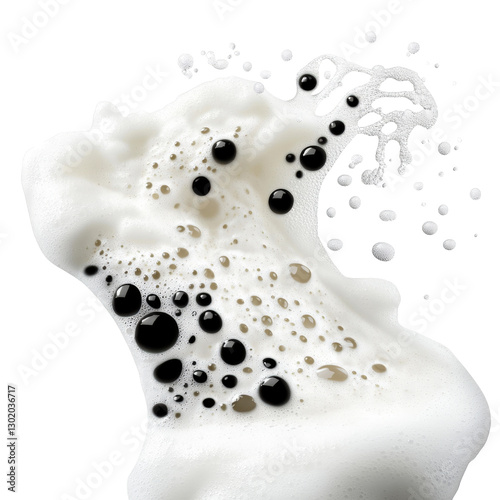 Captivating moment of milk splashing elegantly into a clear glass creating dynamic waves and droplets in mid-air isolated on transparent background..