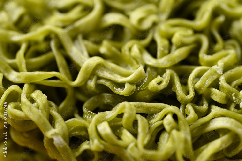 Instant green noodles texture, Food background Instant green noodles texture, Food background