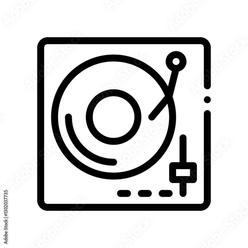 DJ turntable line icon
