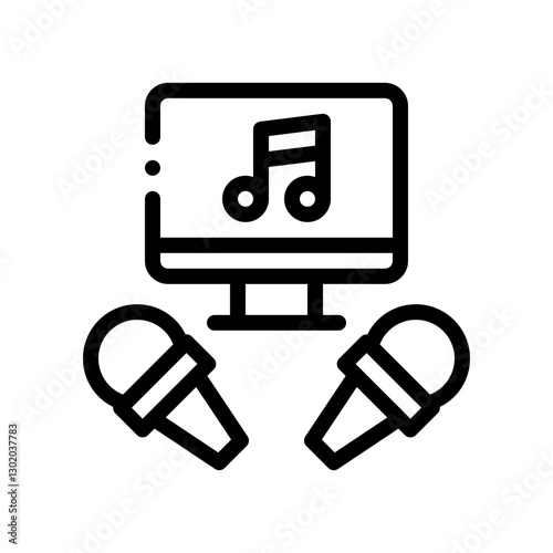 karaoke line icon