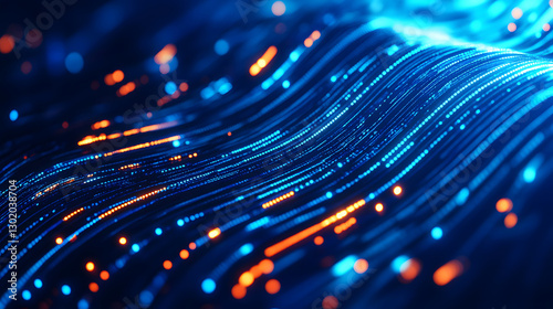 Blue high tech lines connection abstract background, abstract technology big data background concept illustration