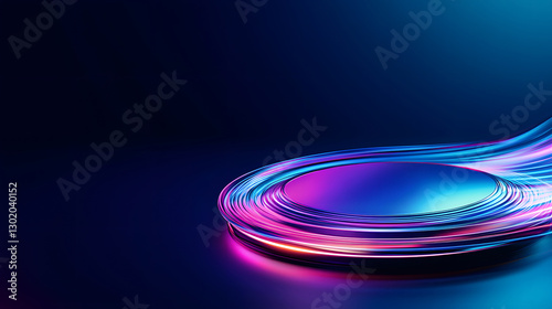 Abstract spiral banner background, sphere or circle 3d rendering photo