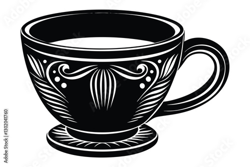 Flat design coffee cup silhouette set