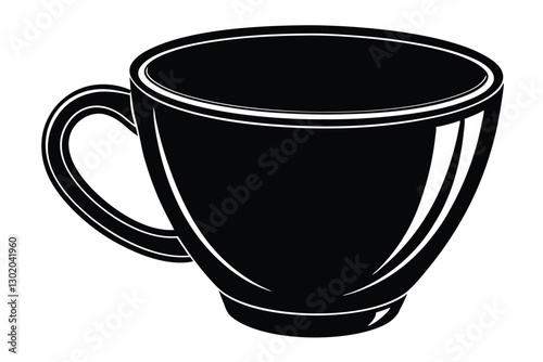 Flat design coffee cup silhouette set
