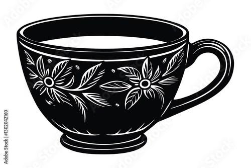 Flat design coffee cup silhouette set